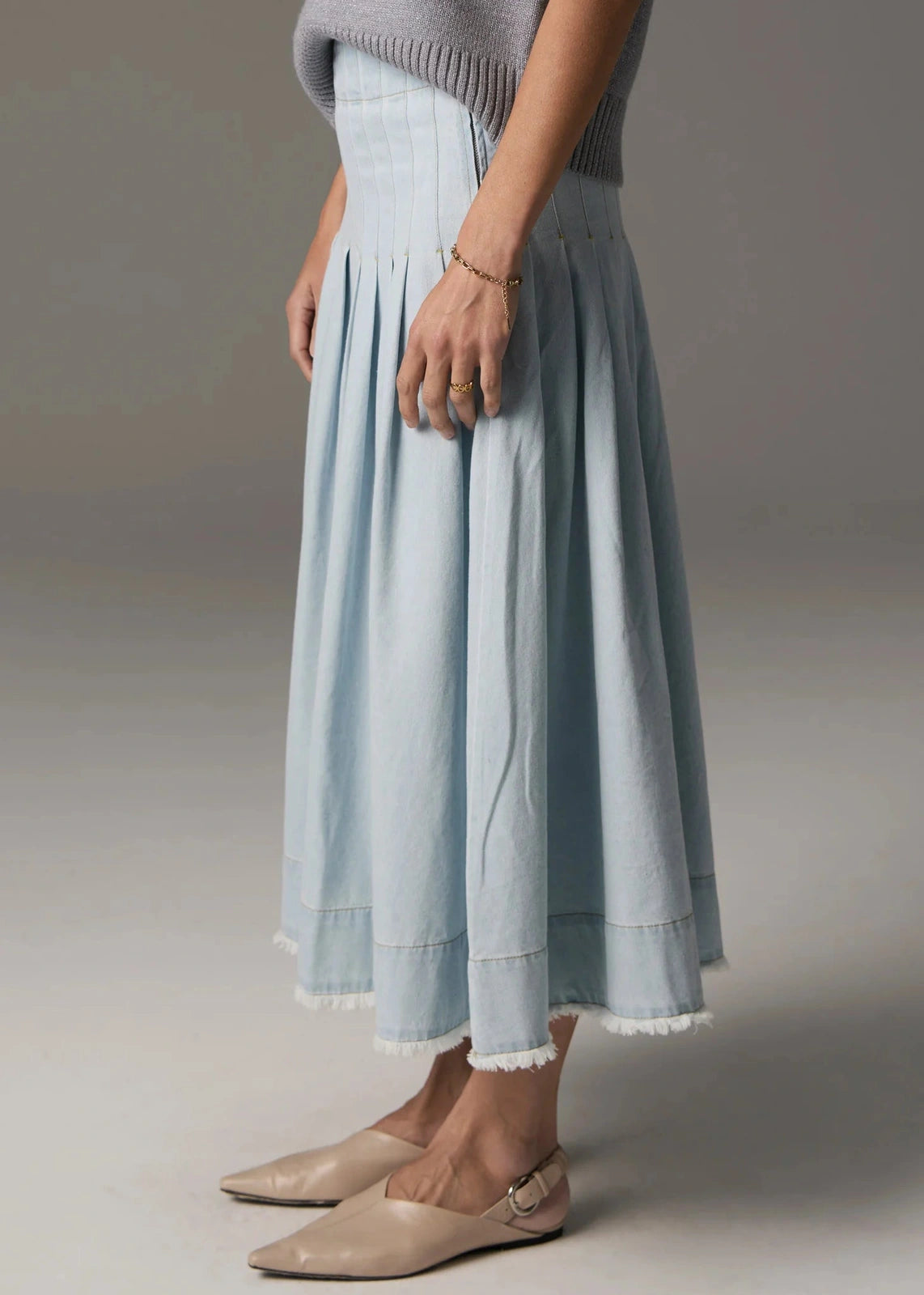POL Reece Skirt Denim Light Wash