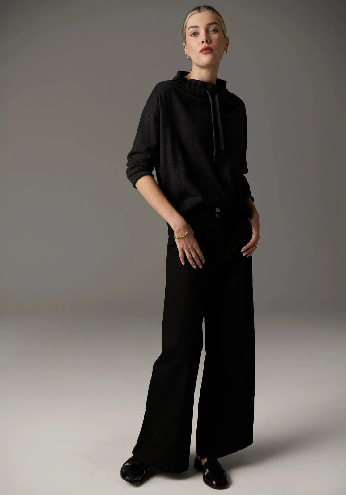 POL Beech Drawcord Knit Charcoal