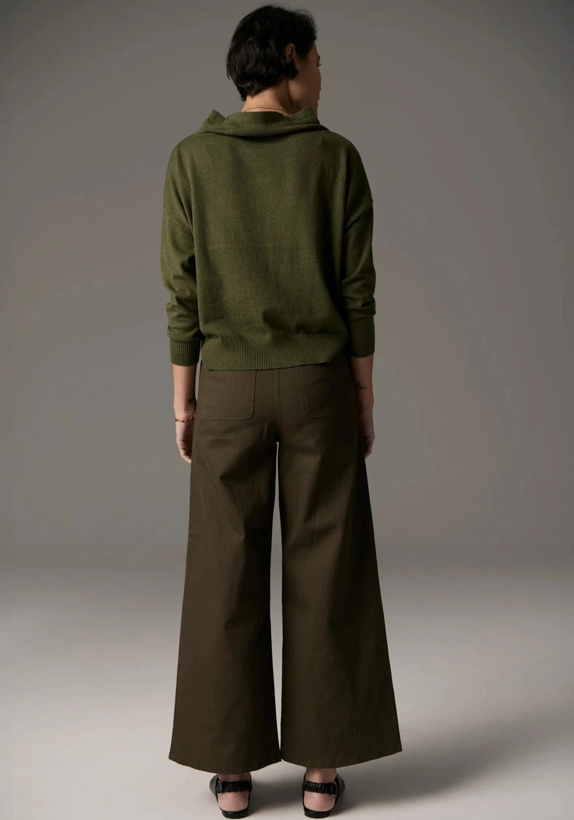 POL Beech Drawcord Knit Khaki