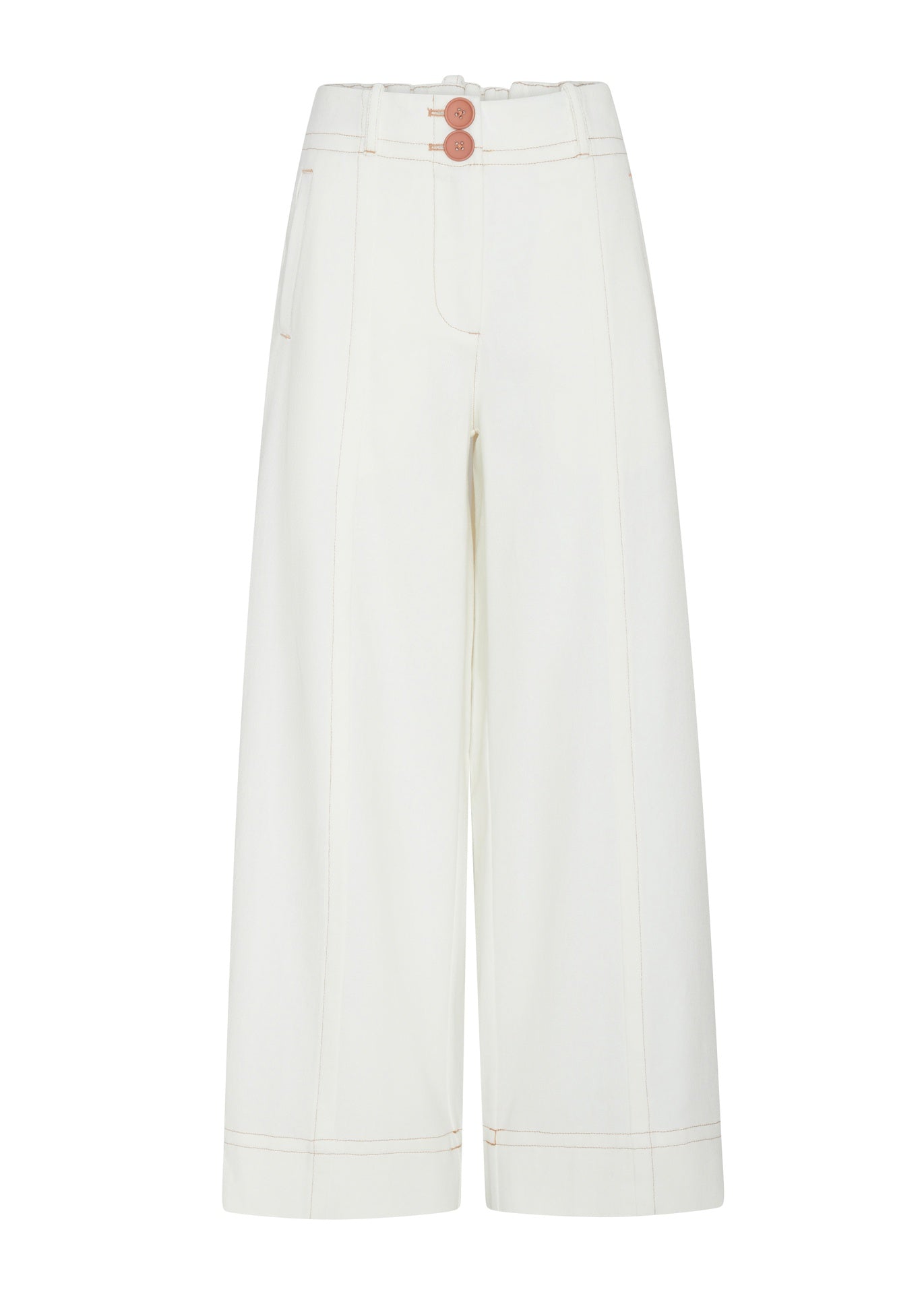 Pol Carsen Full Length Pant Ecru