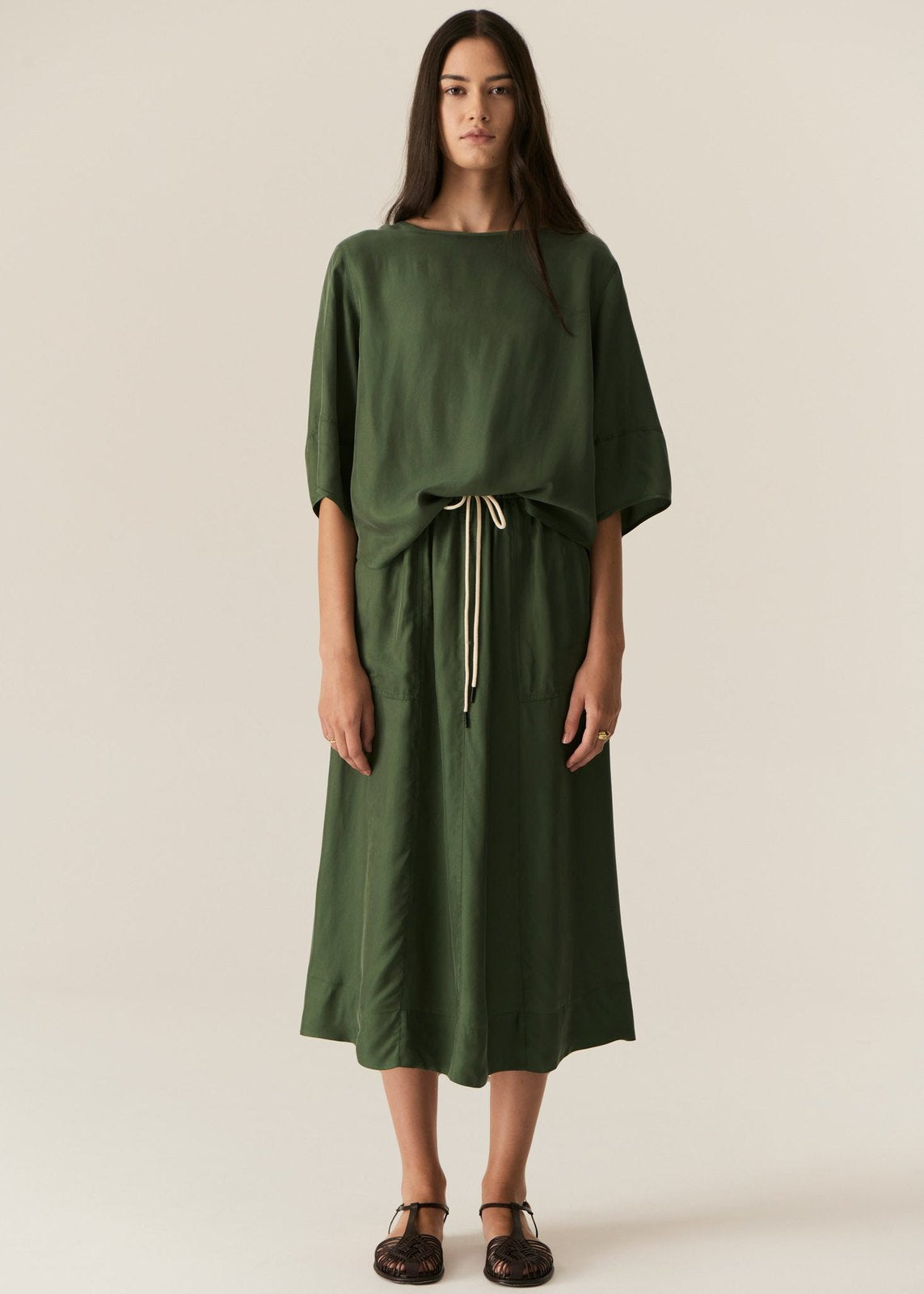 Pol Henri Tie Skirt Green