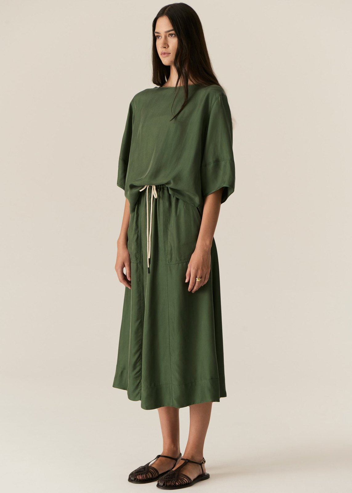 Pol Henri Tie Skirt Green