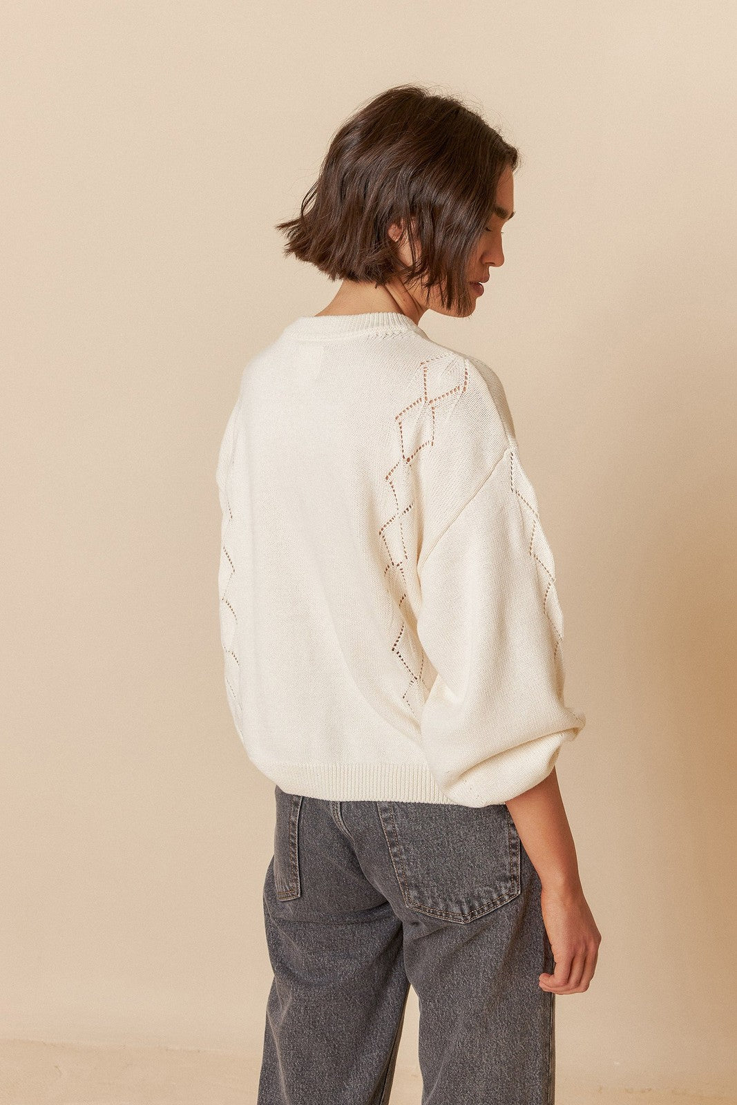 Indi & Cold RD148 Fantasy Knit Jacket White