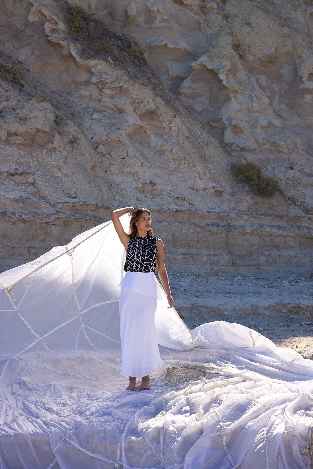 Shanty Kinley Skirt White Linen Blend