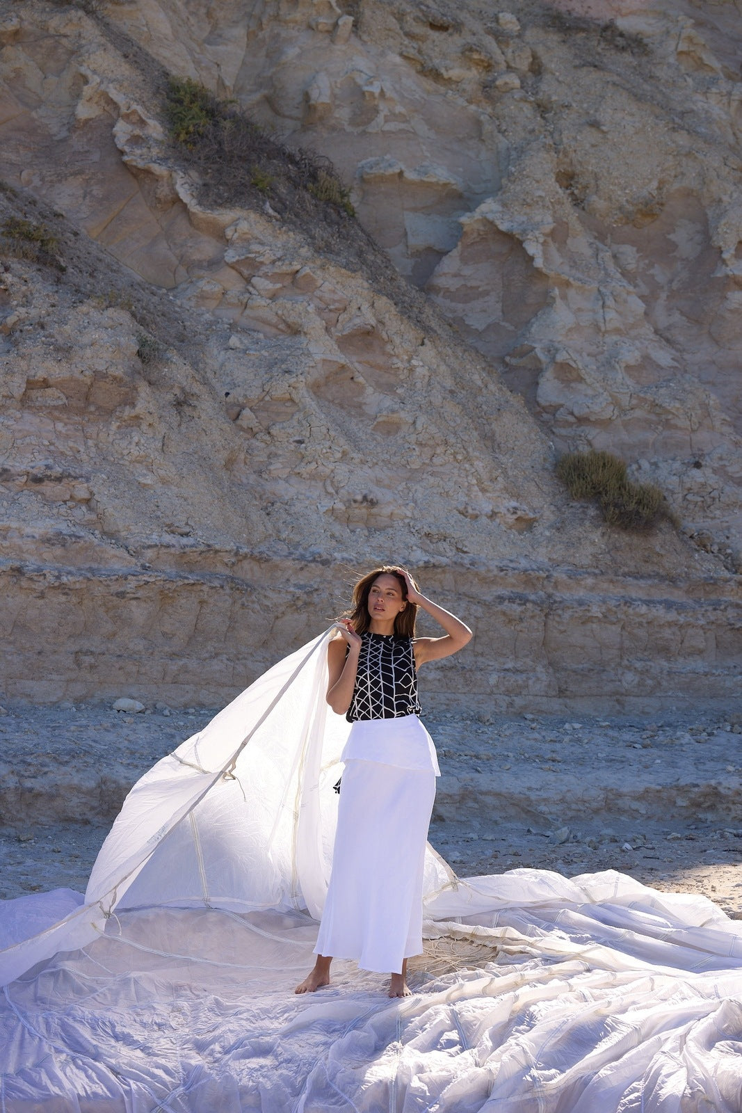 Shanty Kinley Skirt White Linen Blend