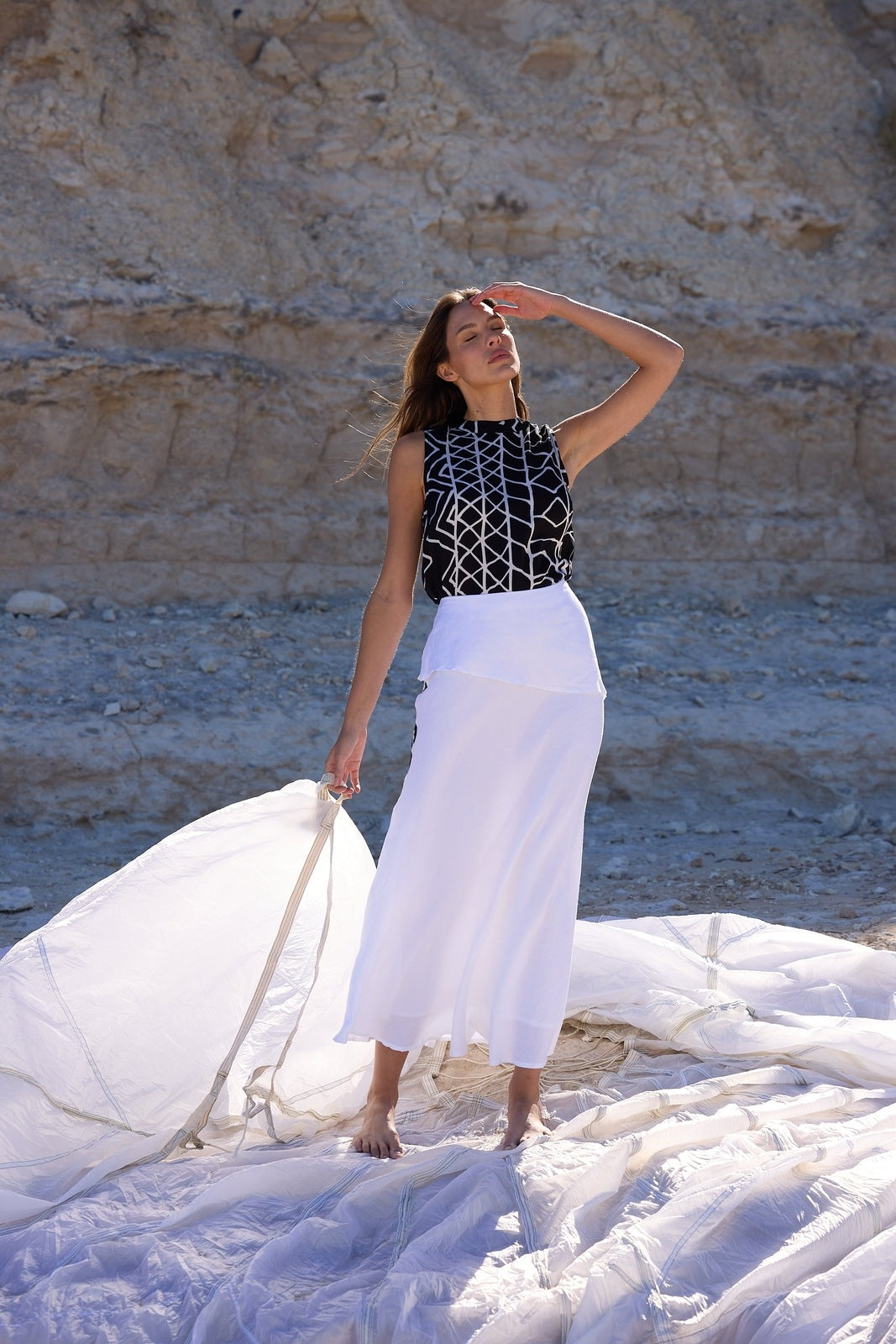 Shanty Kinley Skirt White Linen Blend