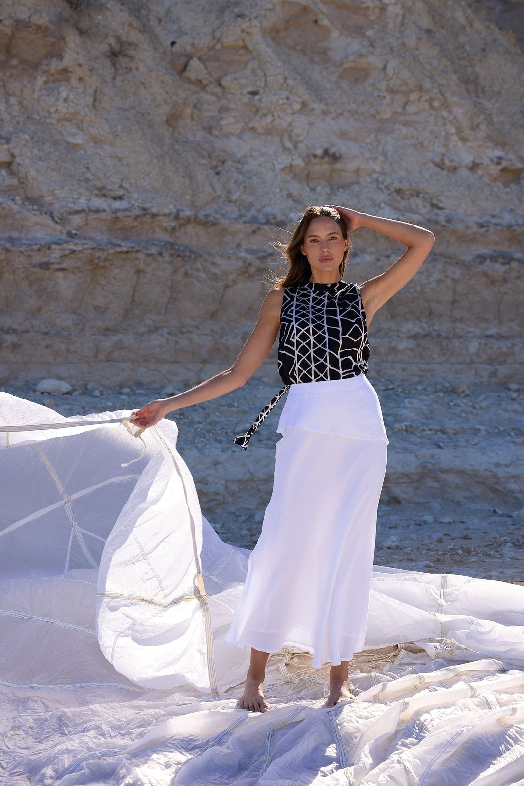 Shanty Kinley Skirt White Linen Blend