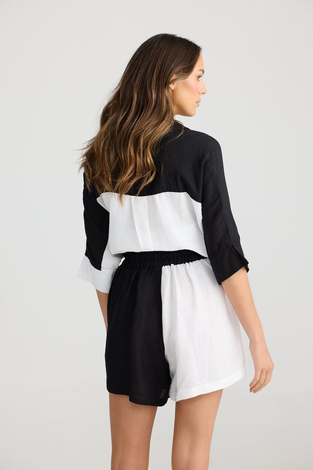 Shanty Checker Short Black and White