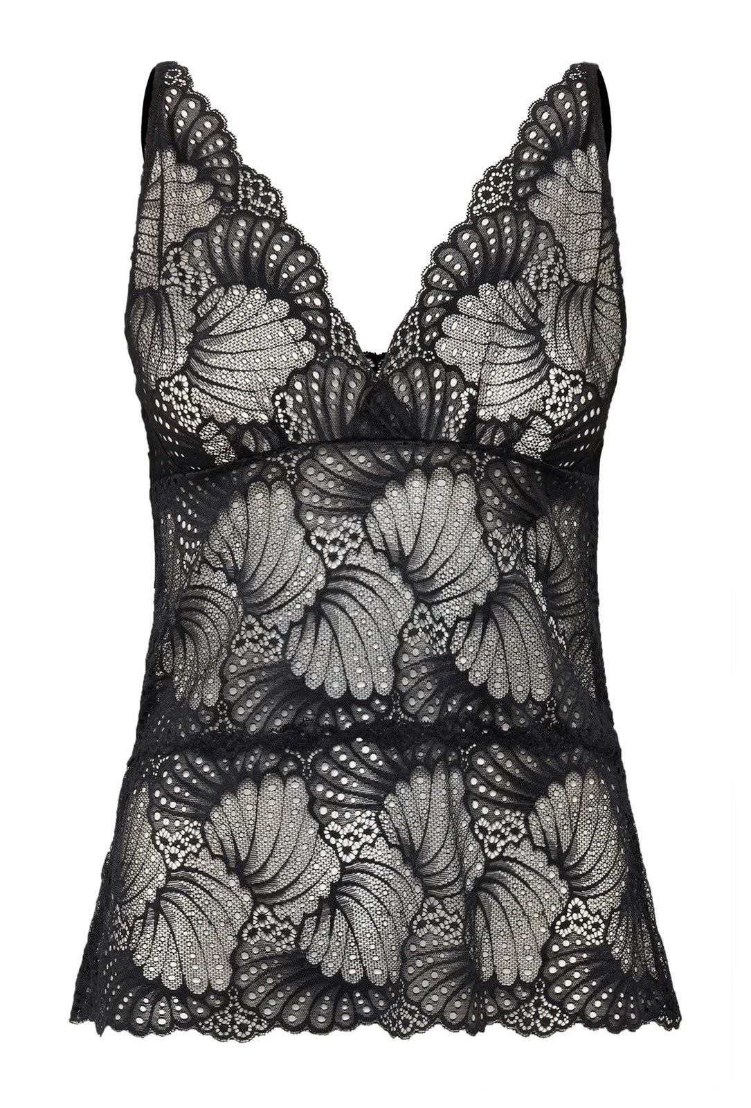 Saint Tropez Daisy Singlet Top Black