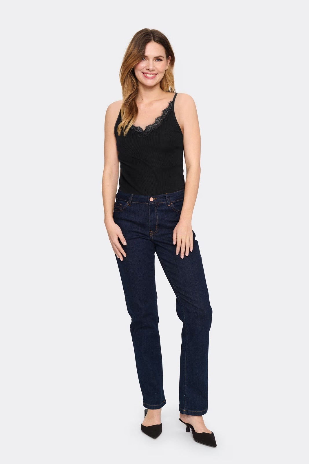 Saint Tropez Maya Strap Top Black