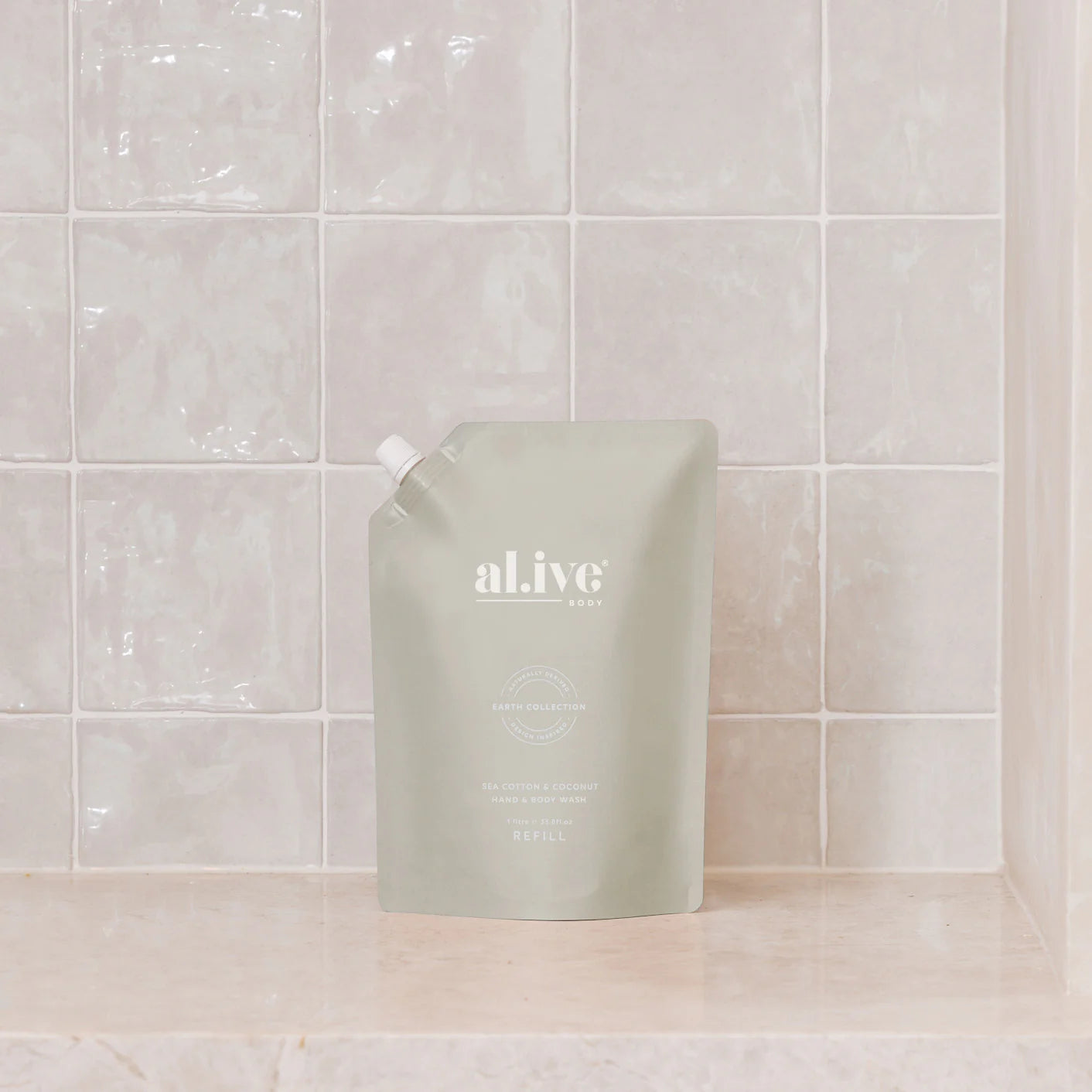 al.ive Hand + Body Wash 1 Ltr Refill: Sea Cotton + Coconut