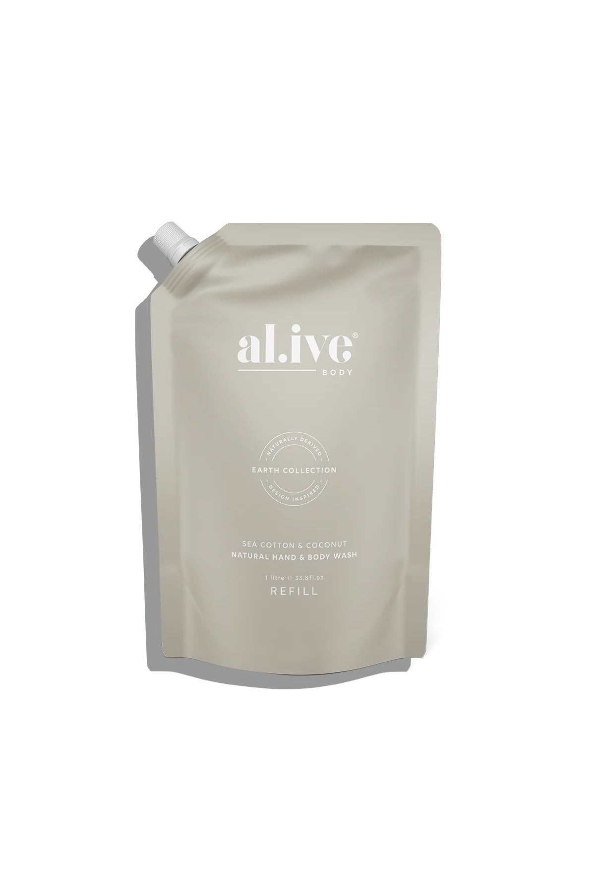 al.ive Hand + Body Wash 1 Ltr Refill: Sea Cotton + Coconut