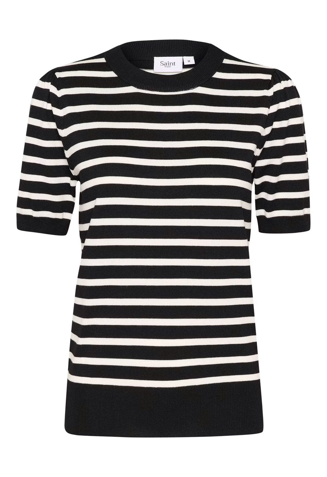 Saint Tropez Mila SS Pullover Striped Black and White