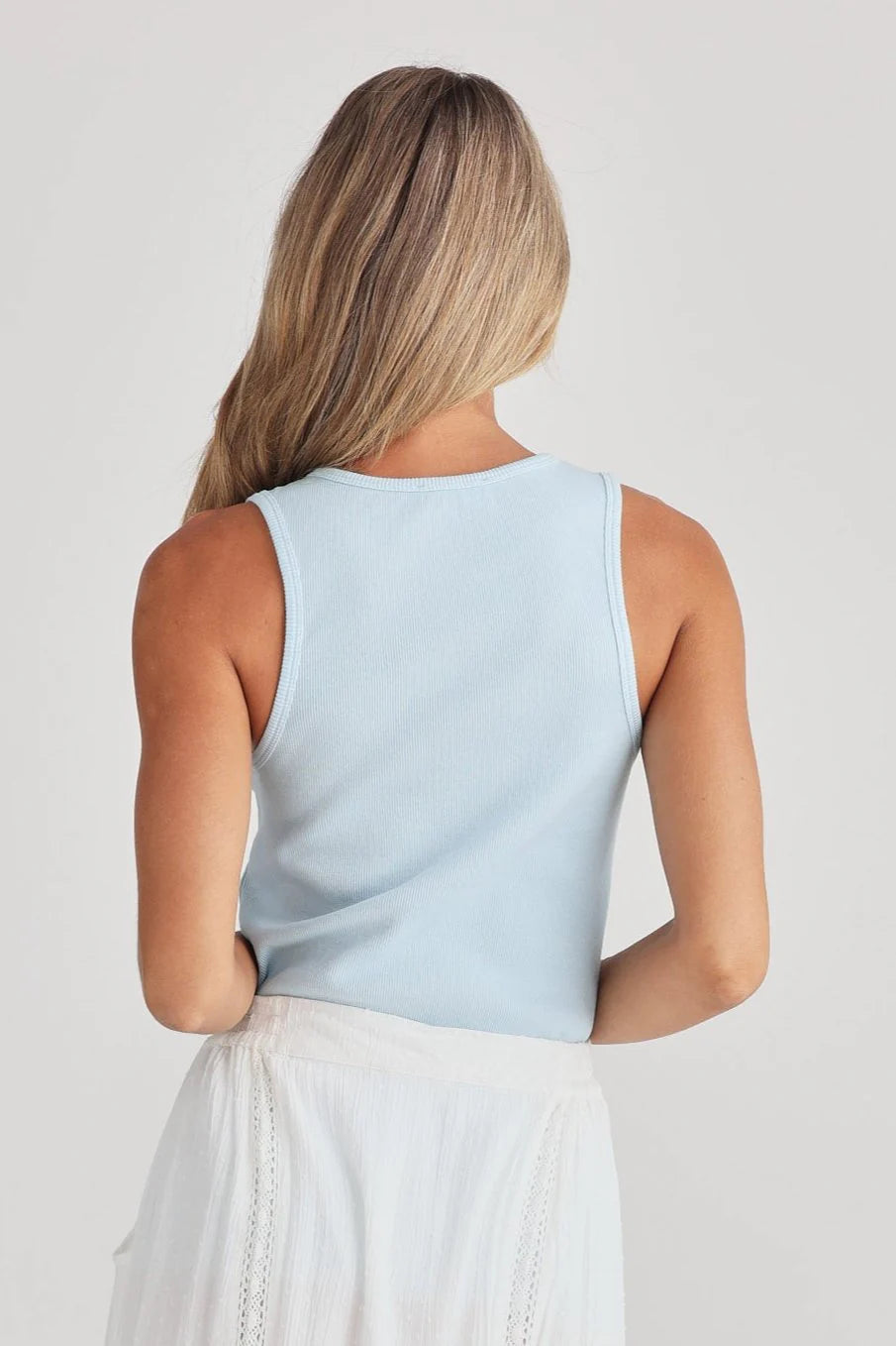 Talisman Lovers Ribbed Tank Sky Blue