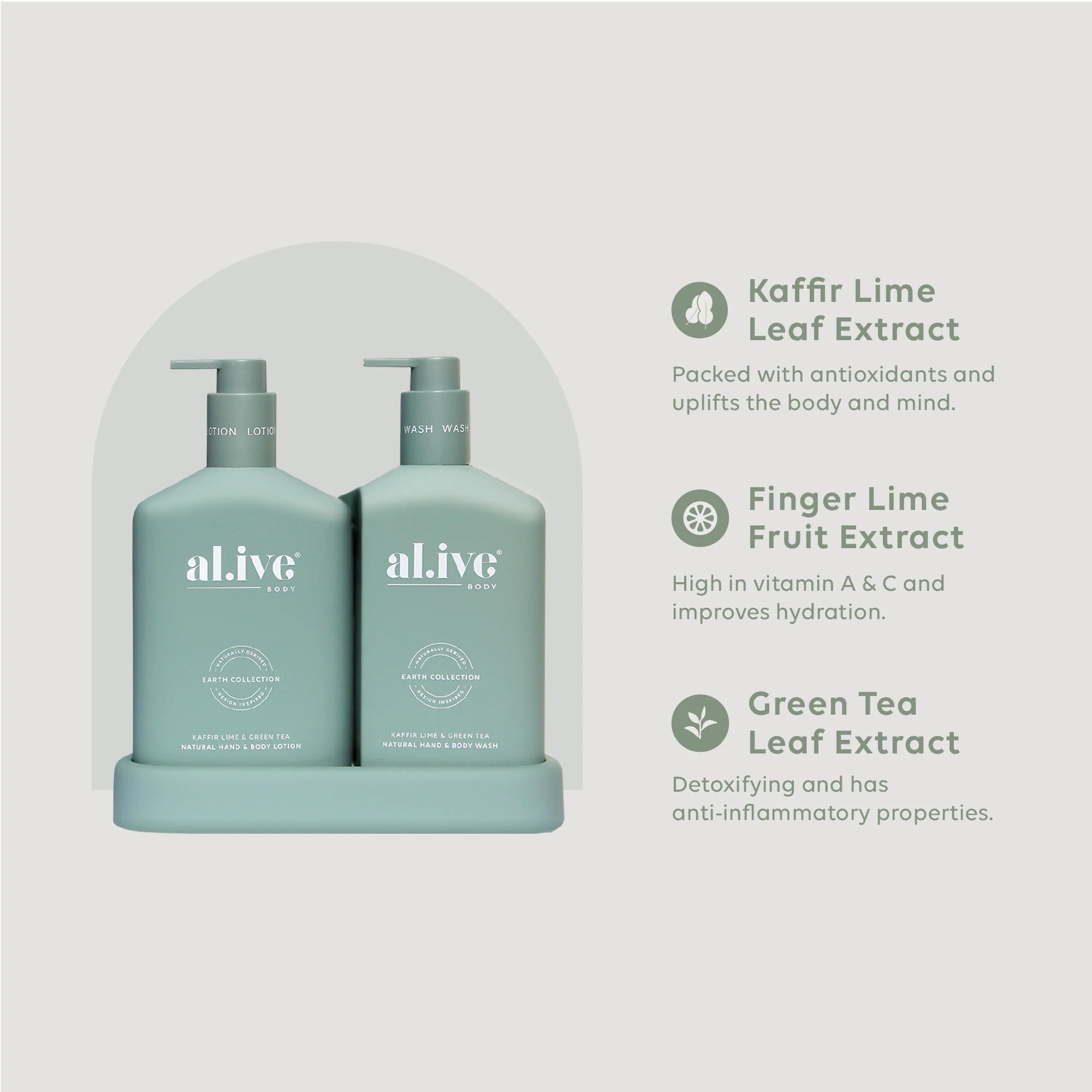 al.ive Wash + Lotion Duo: Kaffir Lime + Green Tea