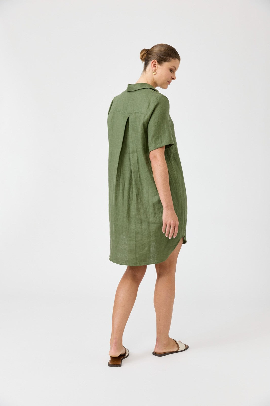 Eb & Ive Studio Short Shirt Dress Olive