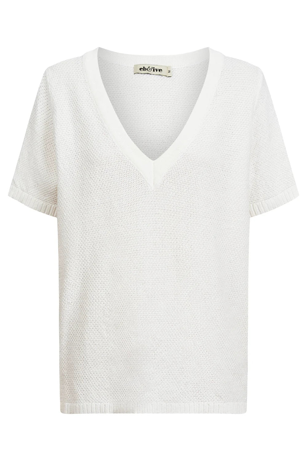 Eb & Ive Artemis V Knit Top White