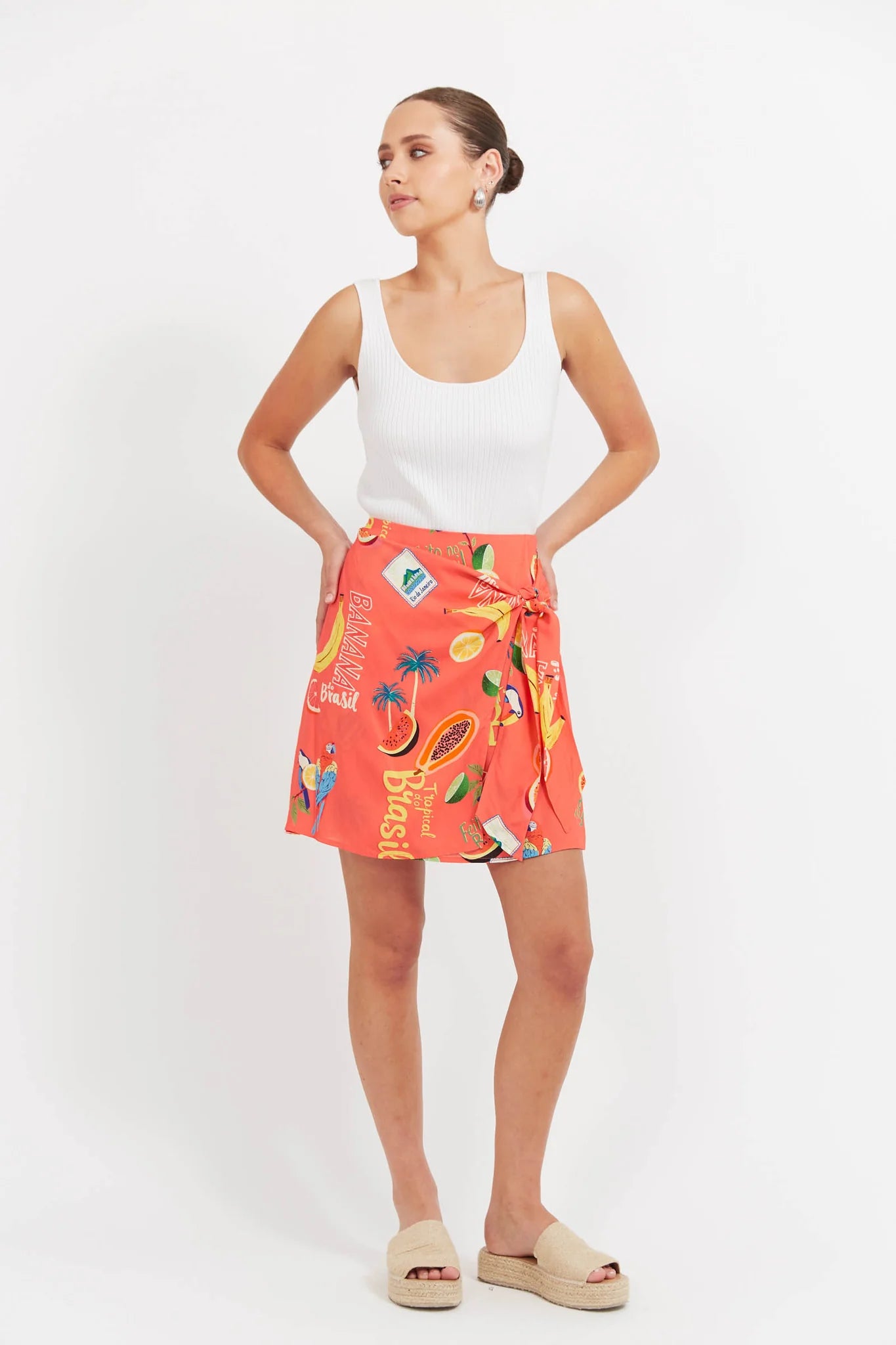 Haven Cabana Mini Skirt Brasil Coral