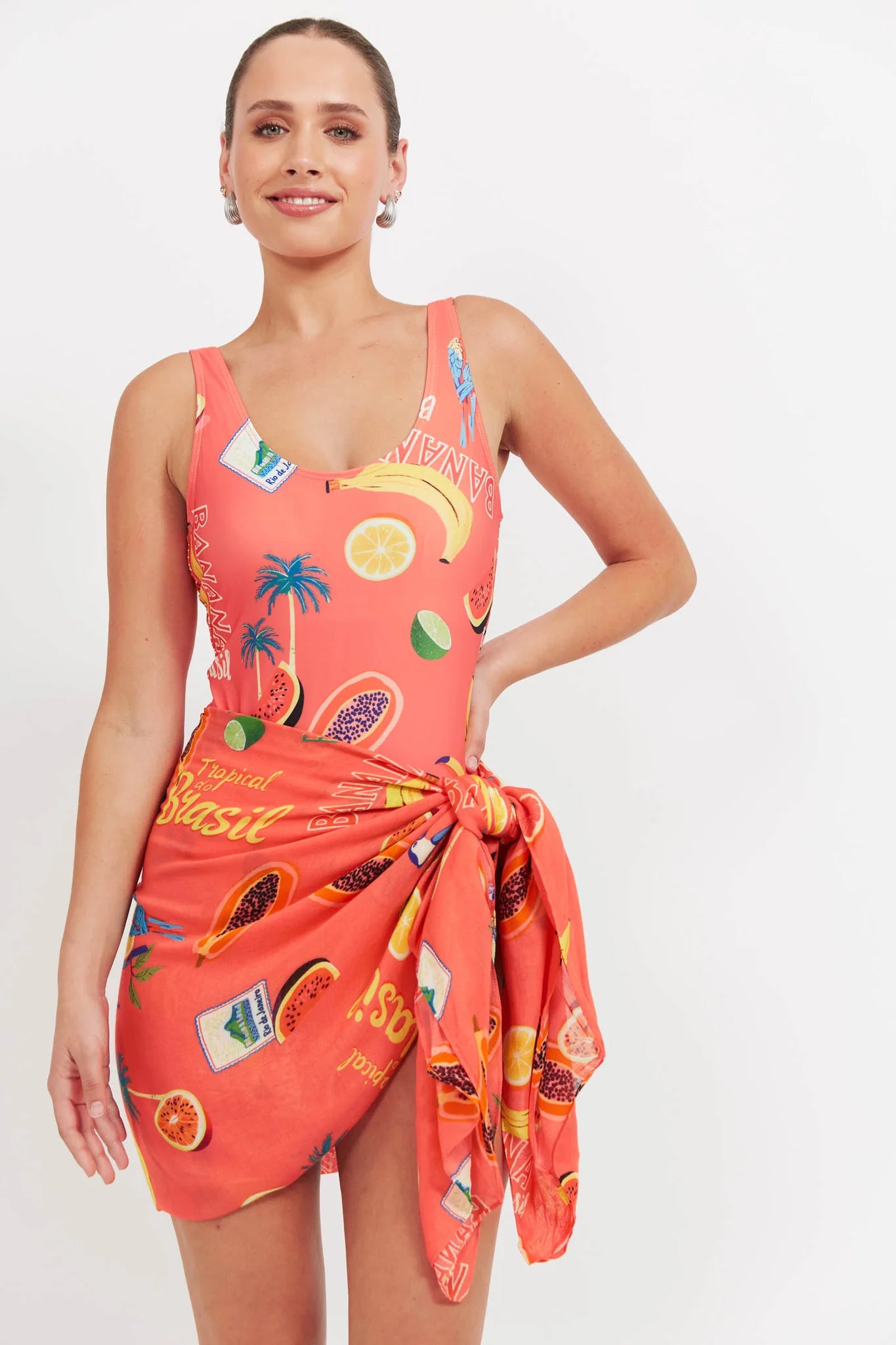 Haven Cabana Sarong Brasil Coral