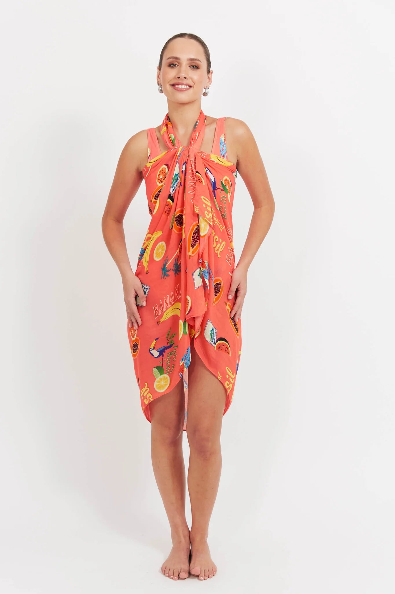 Haven Cabana Sarong Brasil Coral