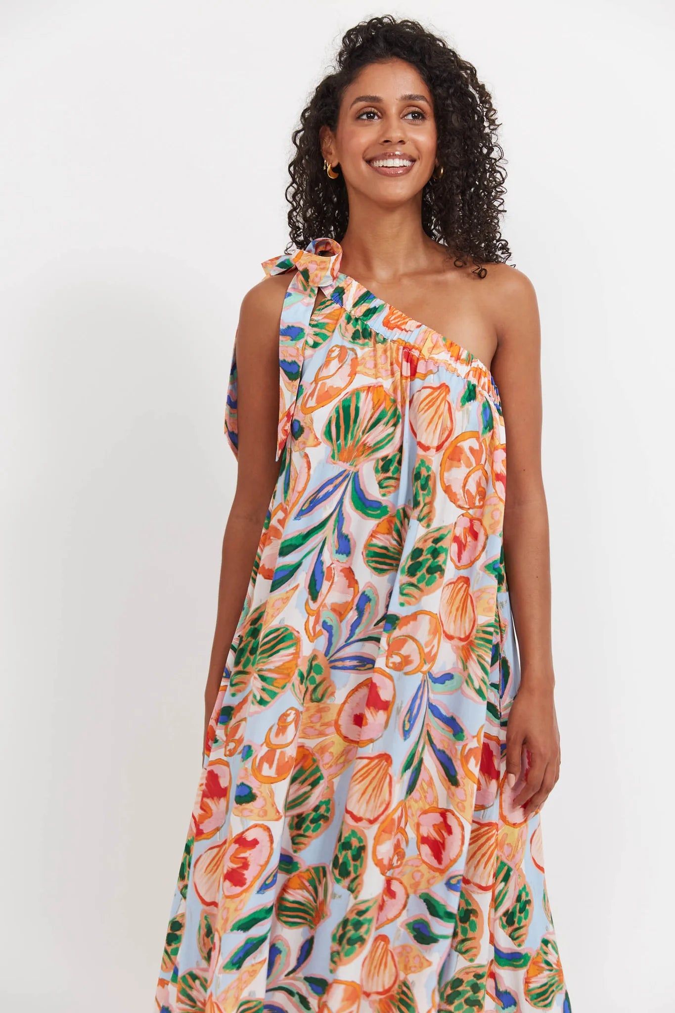 Haven Baja One Shoulder Dress Tide