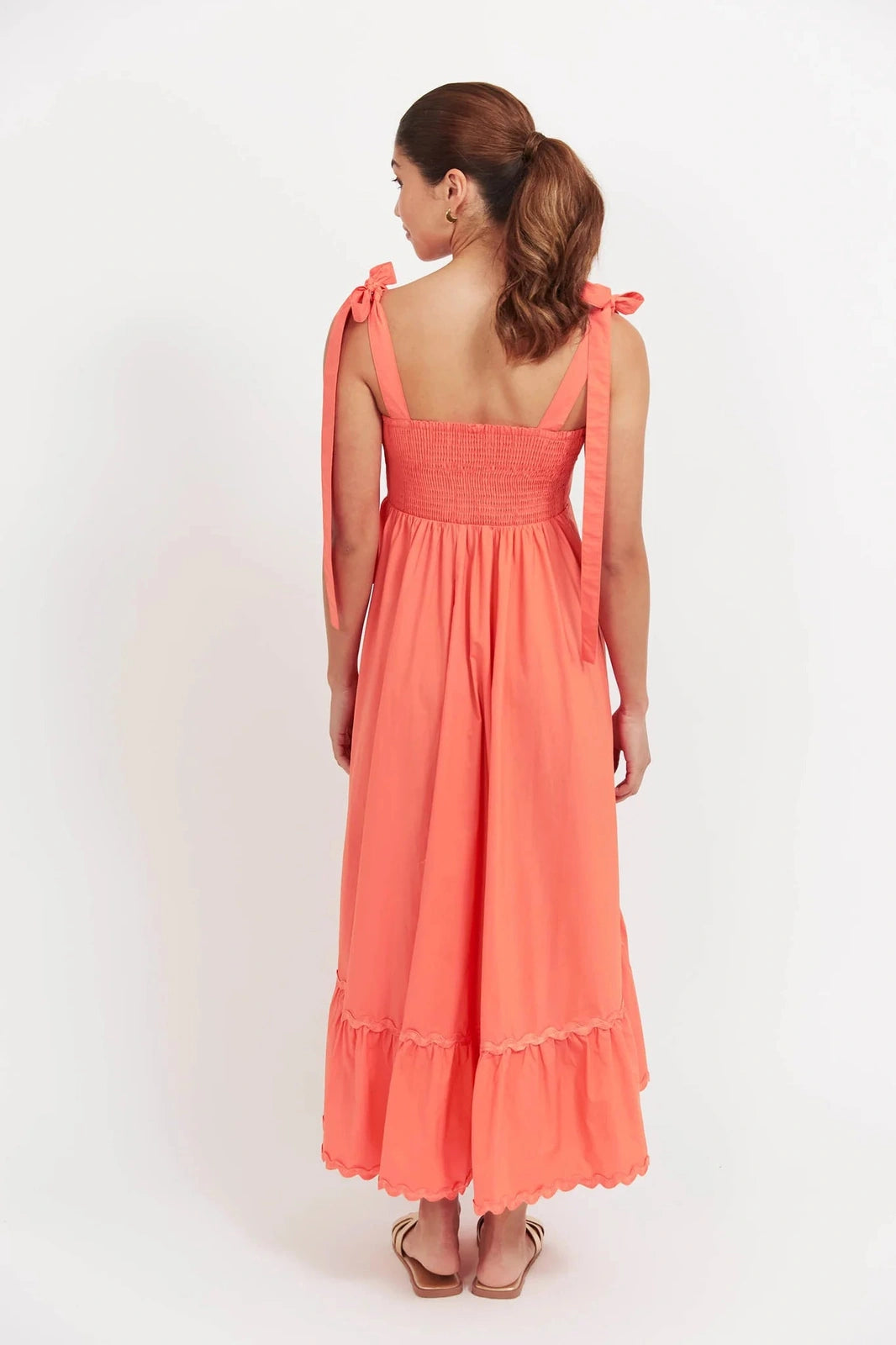Haven Brasilia Tie Maxi Dress Coral
