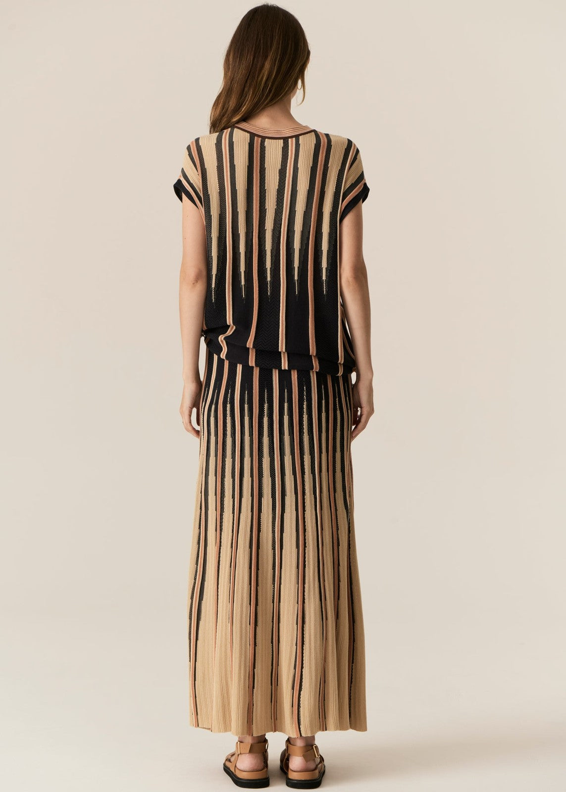 Pol Tedd Knit Skirt Ink Camel
