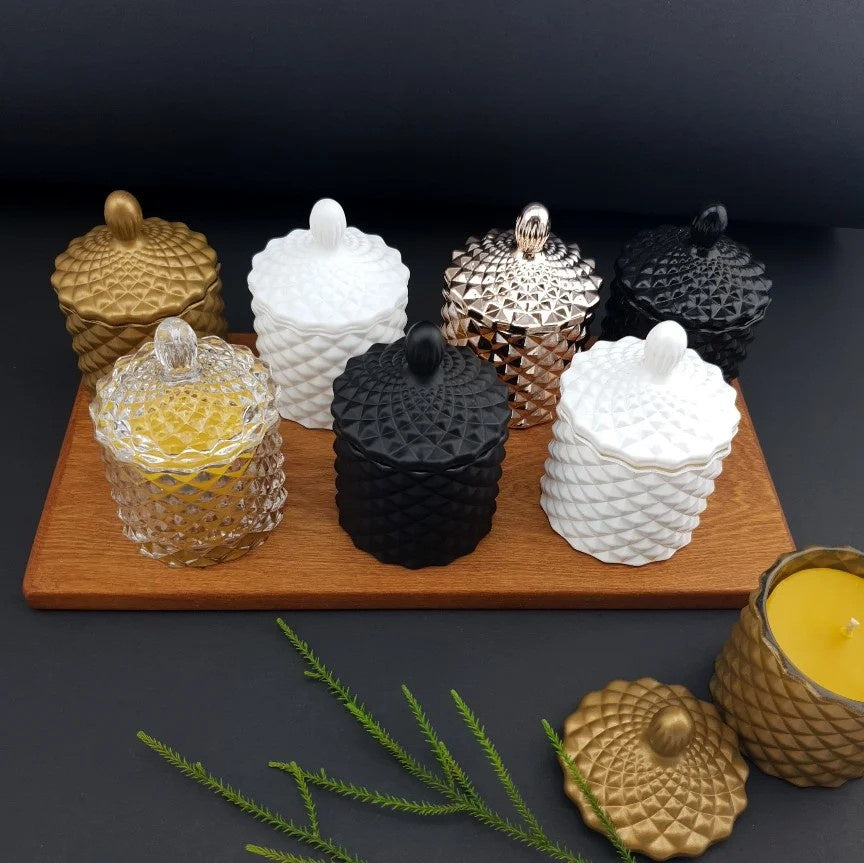 Rimu Gully Baby Geo Beeswax Candle Small Black