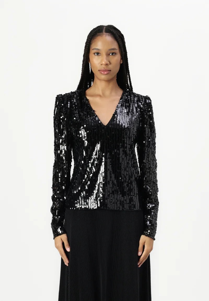 Rue de Femme Edda Blouse Black Sequin