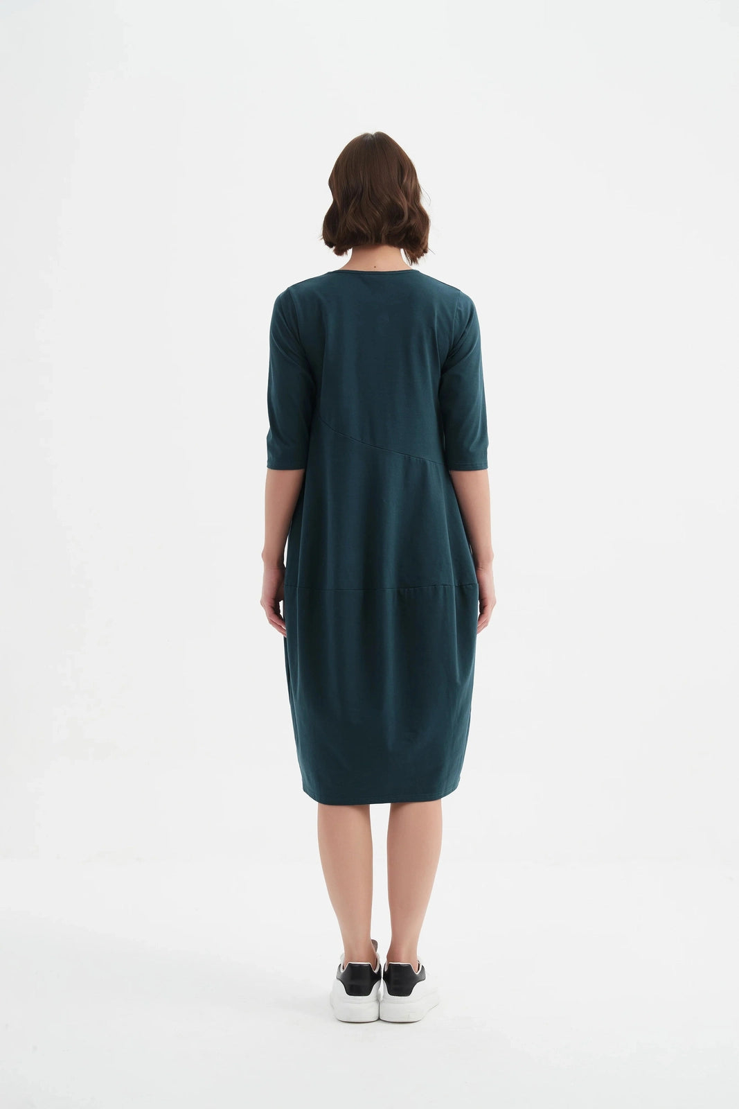 Tirelli Diagonal Seam Winter Dress Deep Ocean