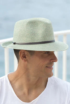Borsalino Hat Leather Strap Almond