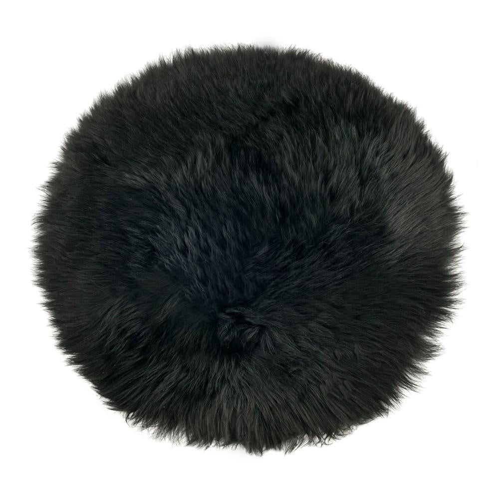 Fibre by Auskin Long Wool Plate Cushion Black