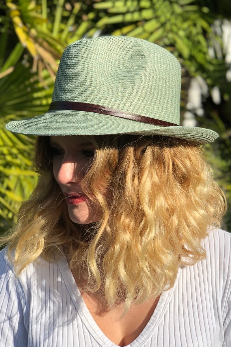 Borsalino Hat Leather Strap Almond