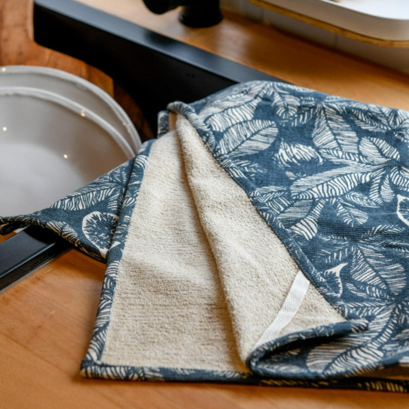 Raine + Humble Fig Tree Terry Tea Towel Dark Slate