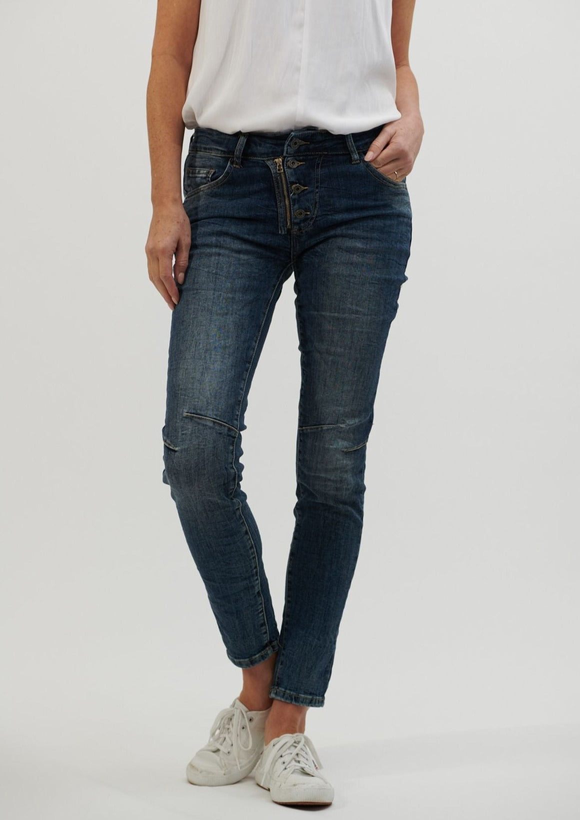 Italian Star Button Jean Denim