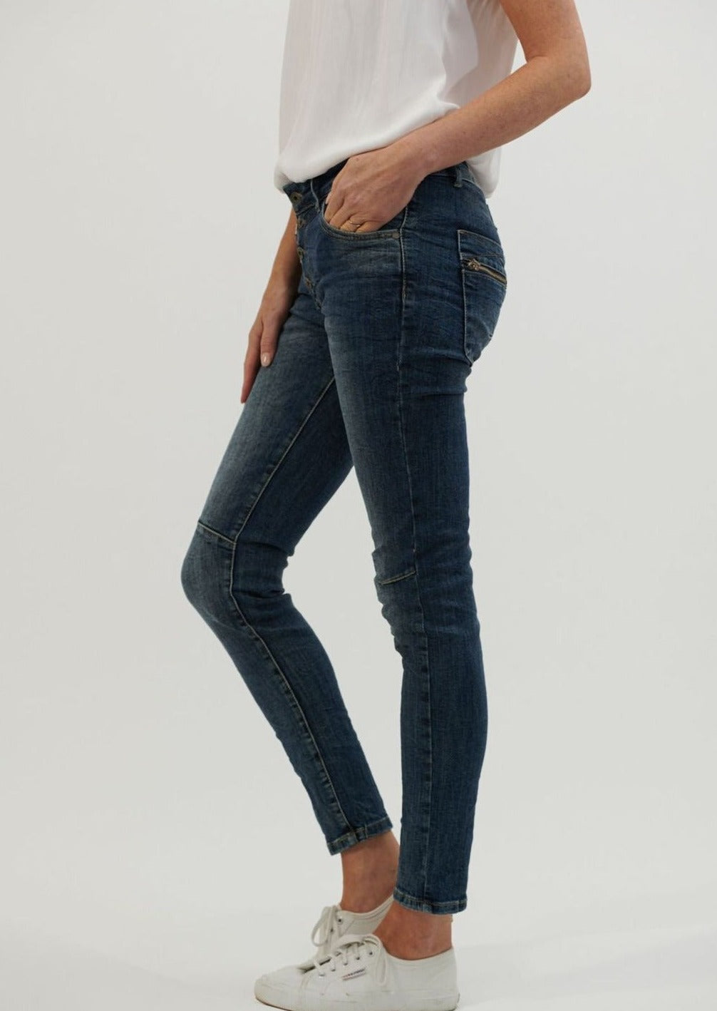 Italian Star Button Jean Denim