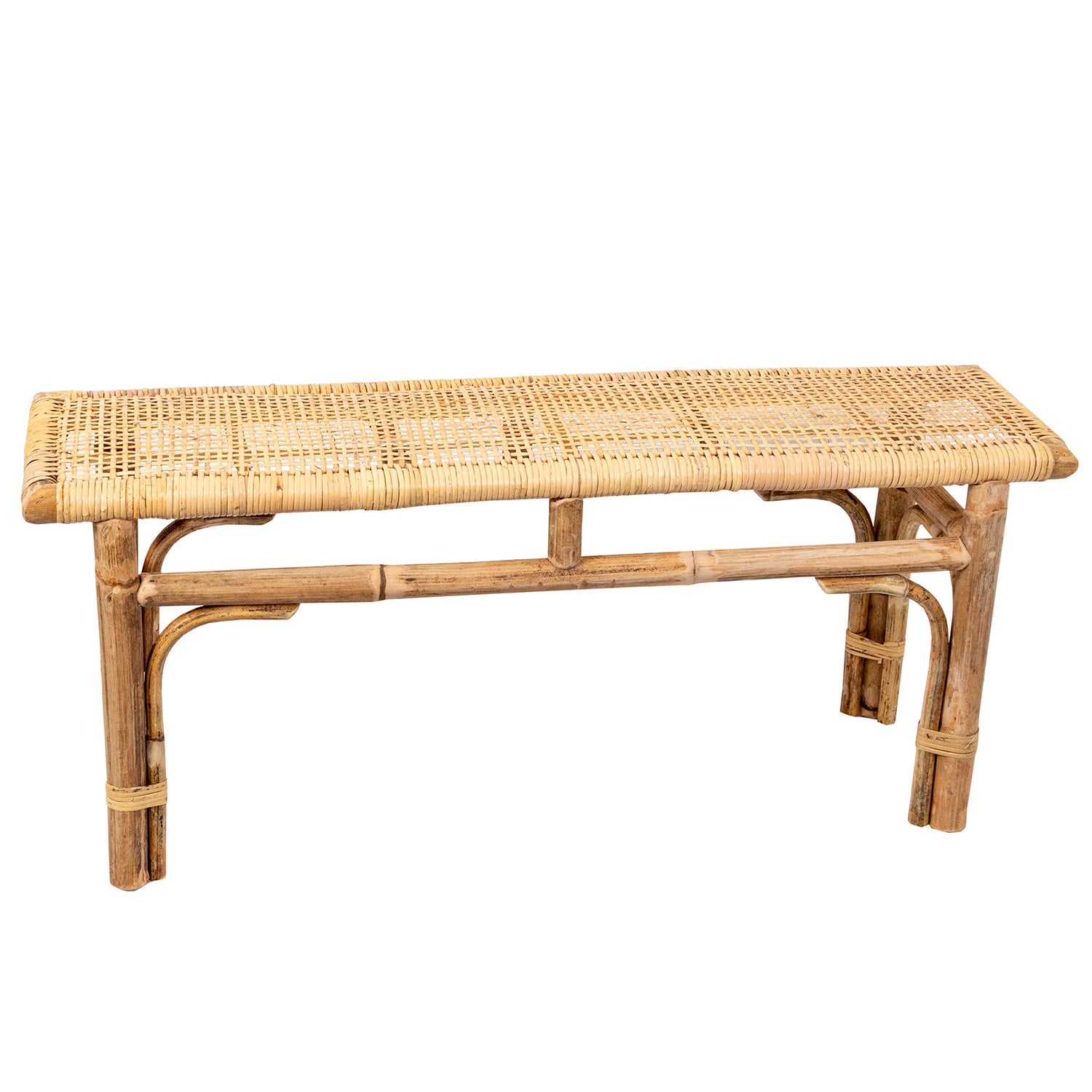 BENCH SEAT WITH WOVEN TOP 450 X 1100 X 300MM NATURAL