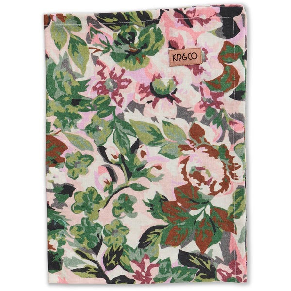 Kip & Co Garden Path Floral Linen Tea Towel OS