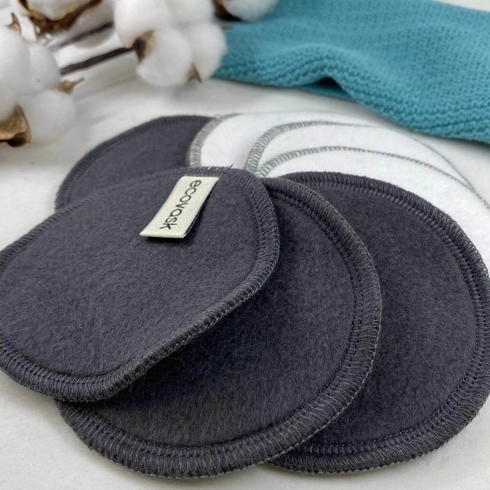 Ecovask Reusable Makeup Pads Grey 7 pce