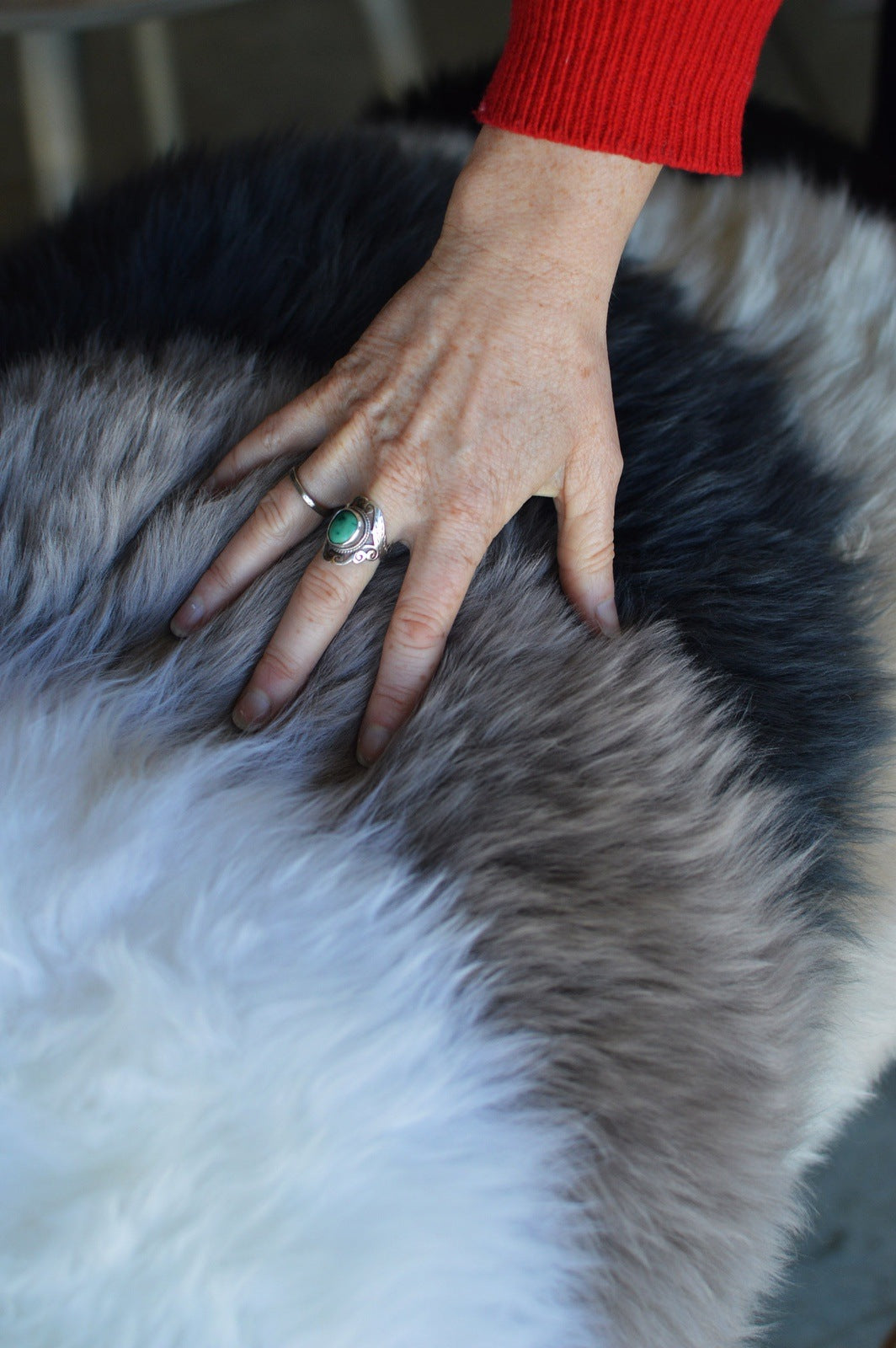 Fibre by Auskin Long Wool Plate Cushion Steel