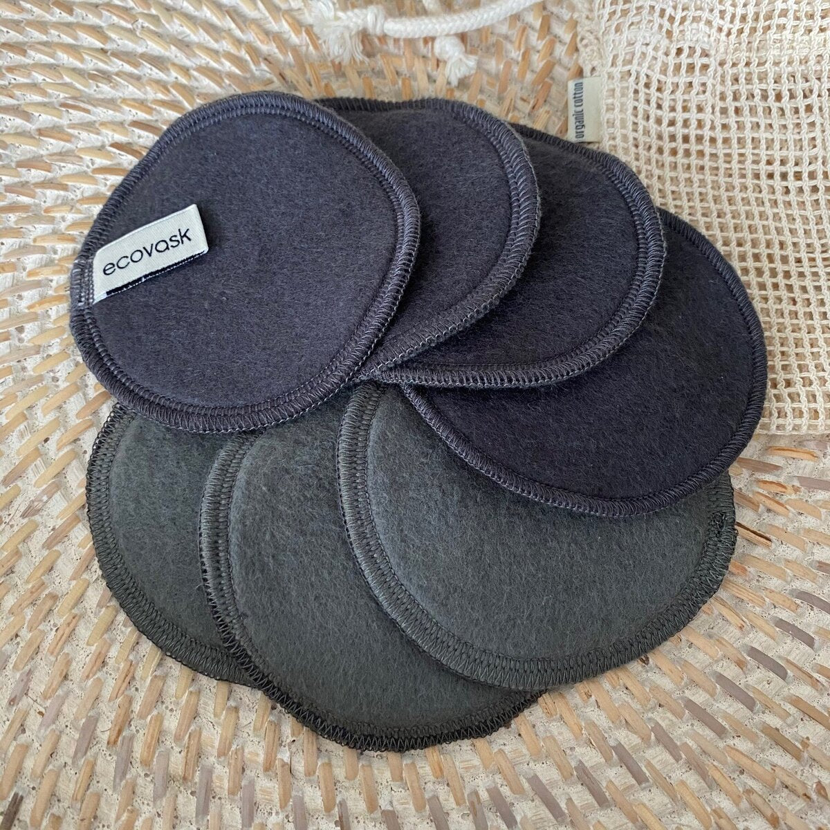 Ecovask Reusable Makeup Pads Grey 7 pce