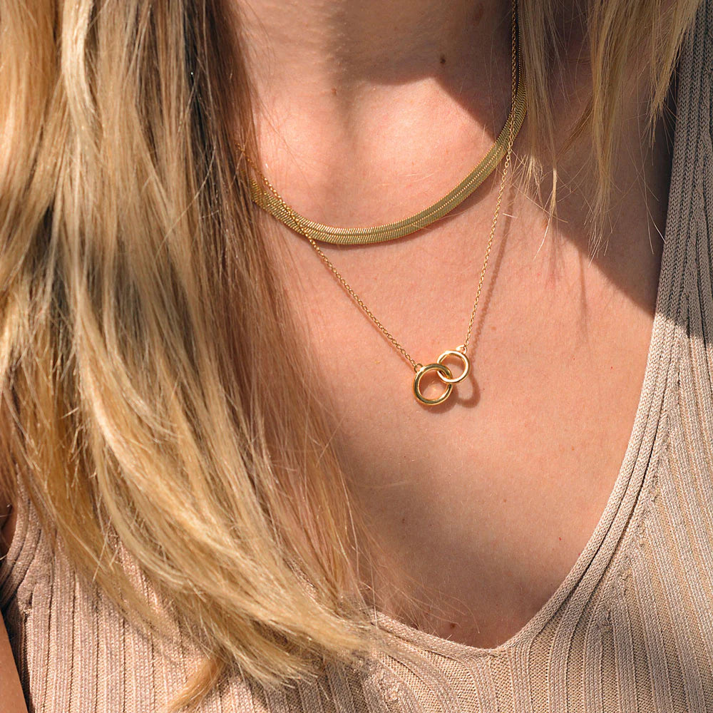 Linda Tahija Herringbone Chain Necklace Gold