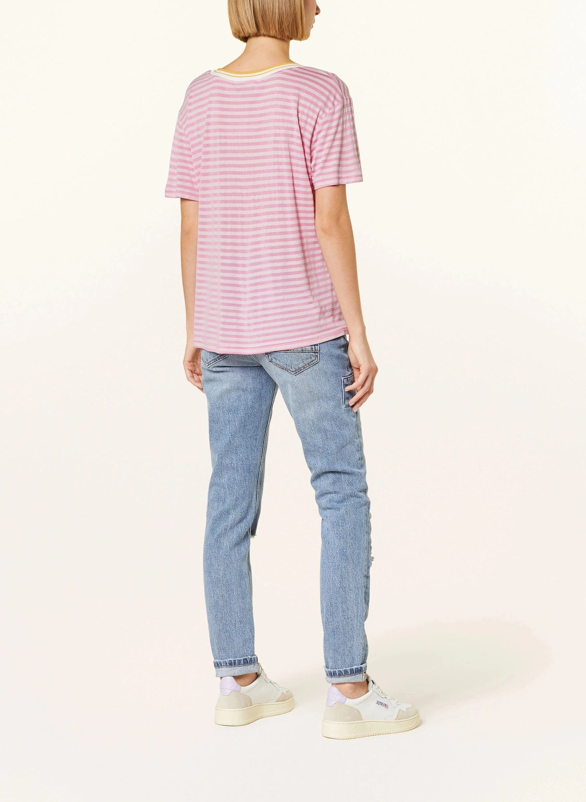 Mos Mosh MM Phila Stripe Tee Begonia Pink