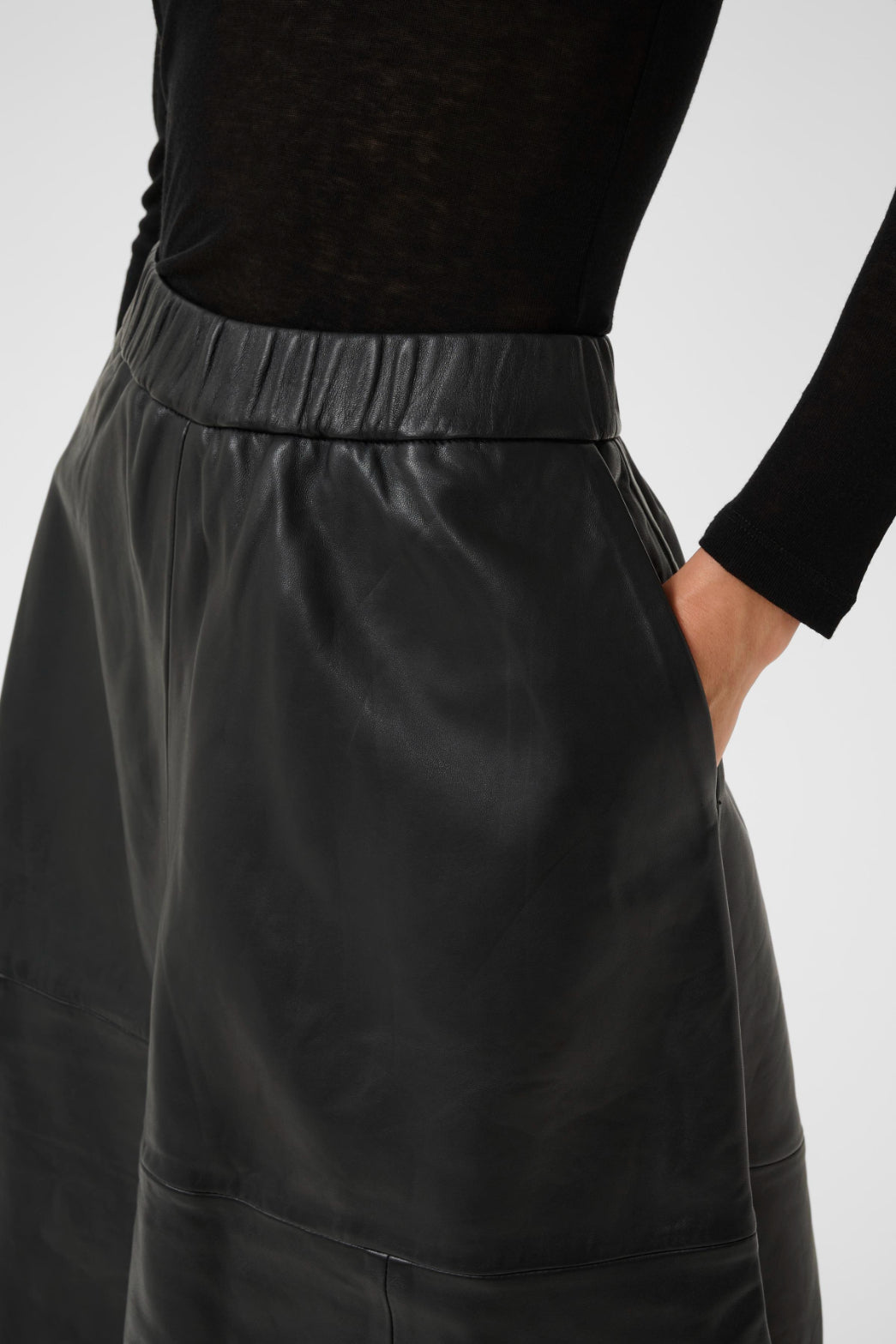 Karen by Simonsen Anja Leather Skirt Black - Sample
