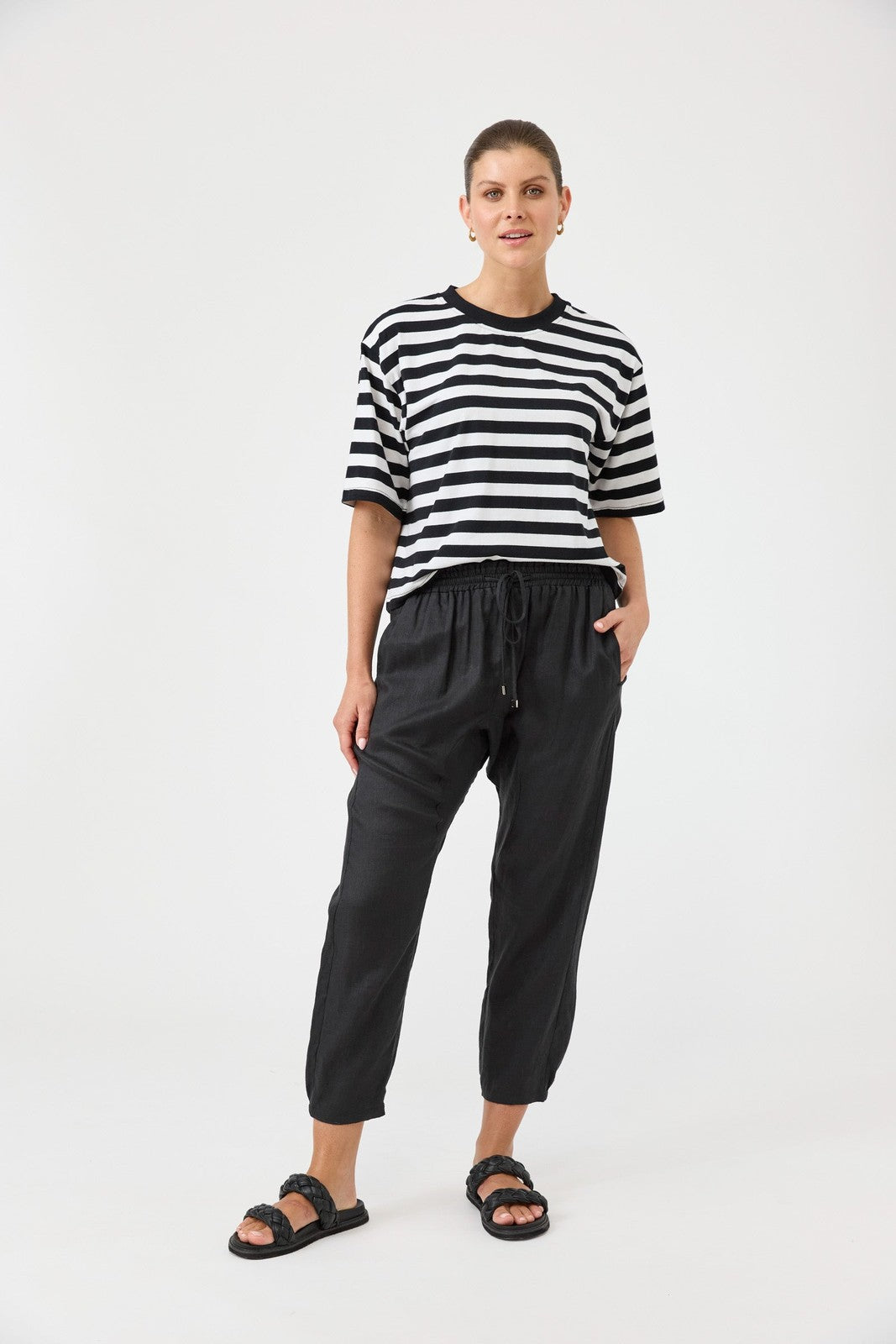Eb & Ive Studio Stripe T-shirt Ebony