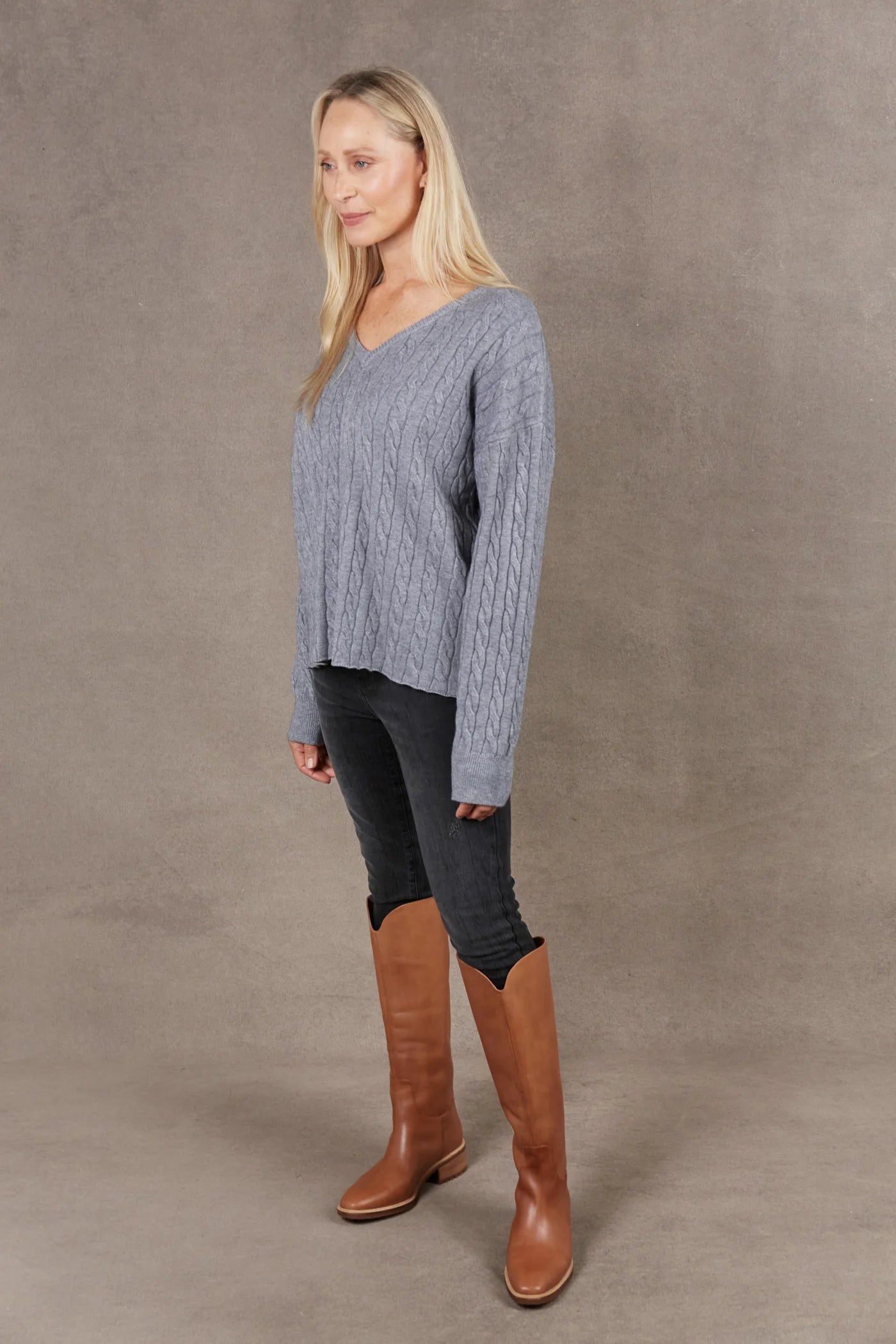 Eb & Ive Alawa Cable Knit Smoke