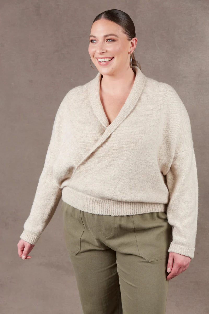 Eb & Ive Paarl Crossover Knit Oat