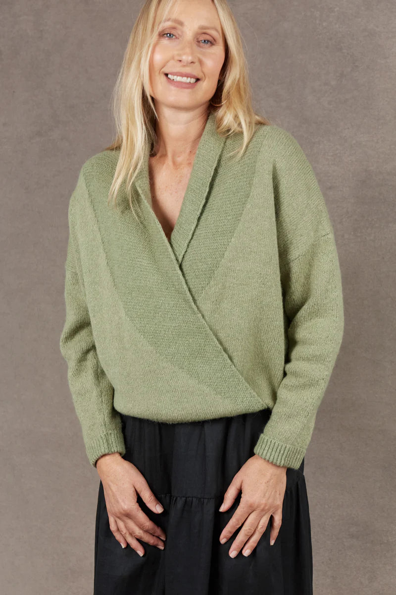 Eb & Ive Paarl Crossover Knit Moss