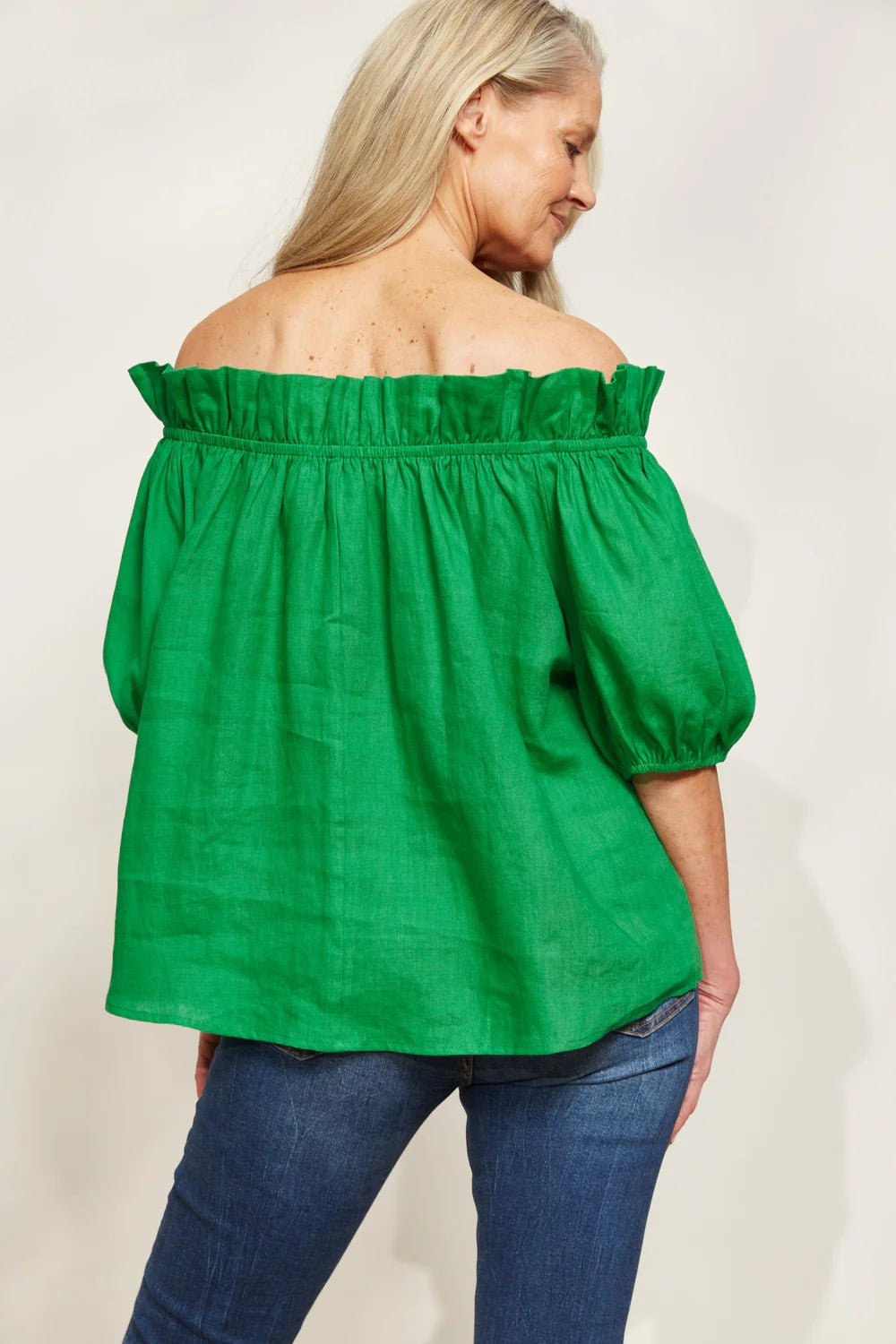 Eb & Ive Halcyon Ruched Top Emerald