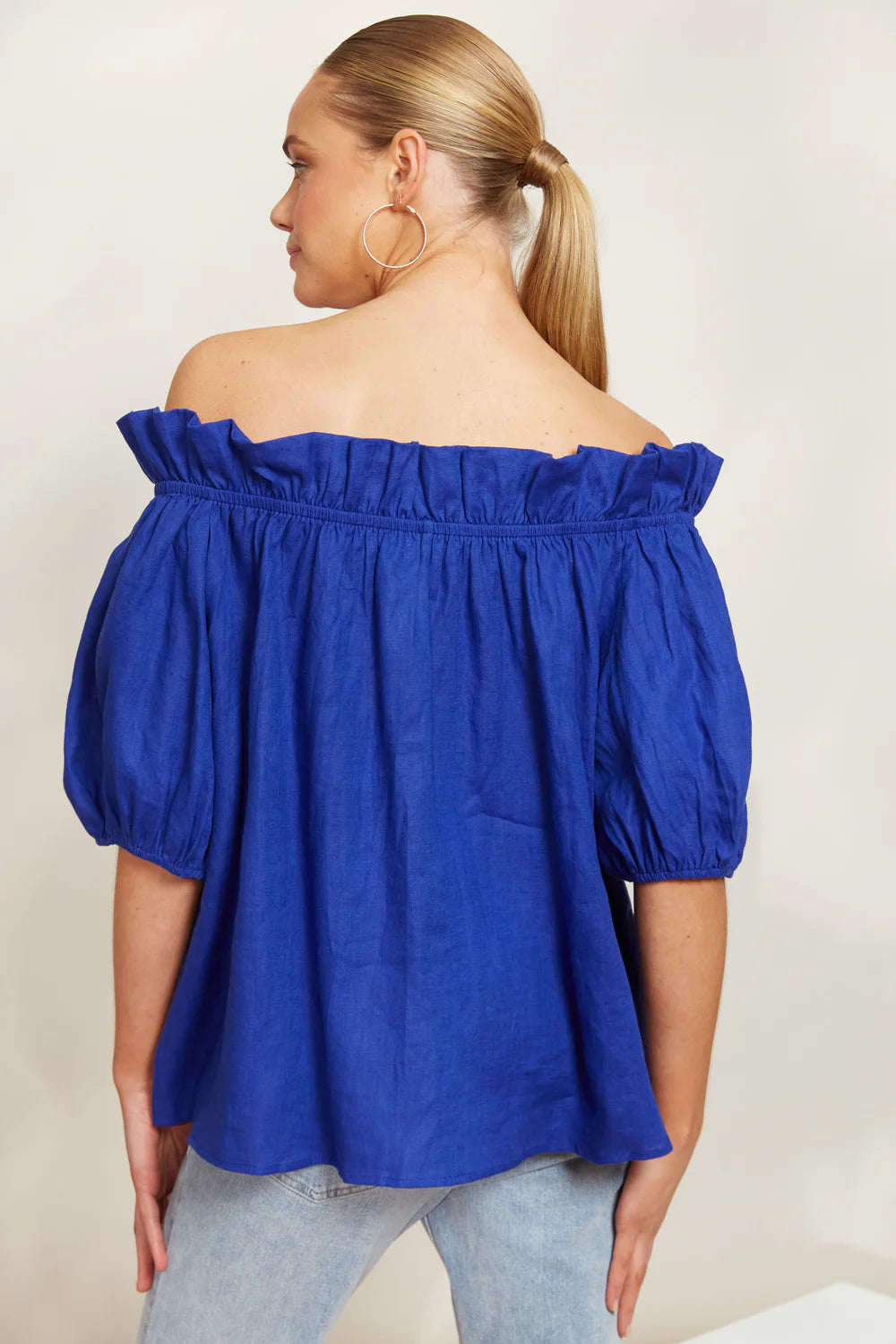 Eb & Ive Halcyon Ruched Top Cobalt